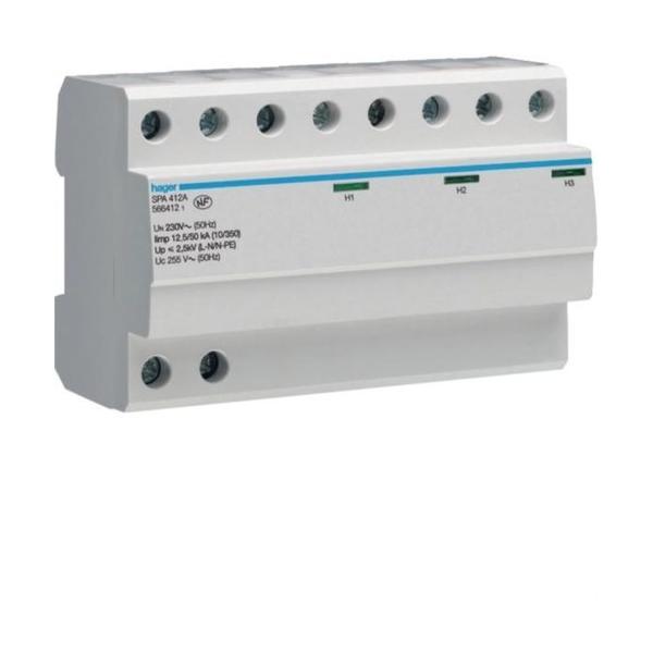 LIMITADOR SOBRETENSIÓN 4P 8 MÓDULOS MONOBLOC TIPO 1 12,5kA A 2,5kV