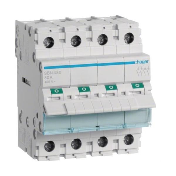 INTERRUPTOR MODULAR CORTE SB 4P 80A