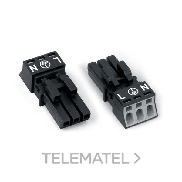 CONECTOR H SERIE 890 SIN CARCASA ANTI-TIRÓN 3P NEGRO