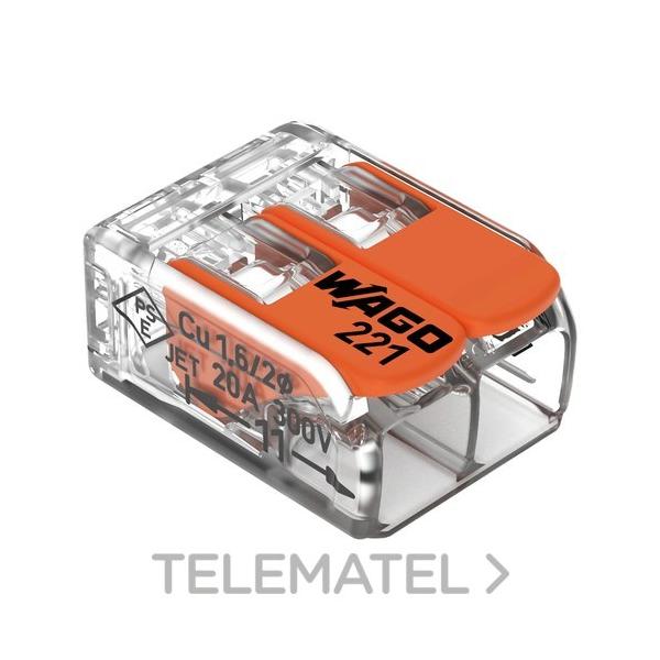 BORNA CONEXIÓN COMPACT SERIE 221 2 CONDUCTORES TRANSPARENTE