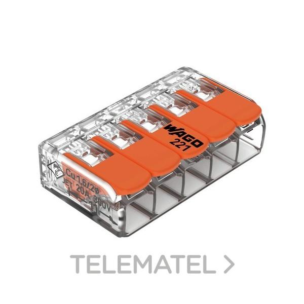 BORNA CONEXIÓN COMPACT SERIE 221 5 CONDUCTORES TRANSPARENTE