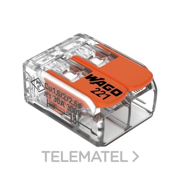 BORNA DE DERIVACIÓN DE 6mm² TRANSPARENTE DE 2 VÍAS