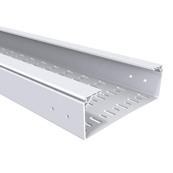 BANDEJA PERFORADA BPE 100x400mm PVC UVM1 EXTERIOR RESISTENTE UV RAL 7035