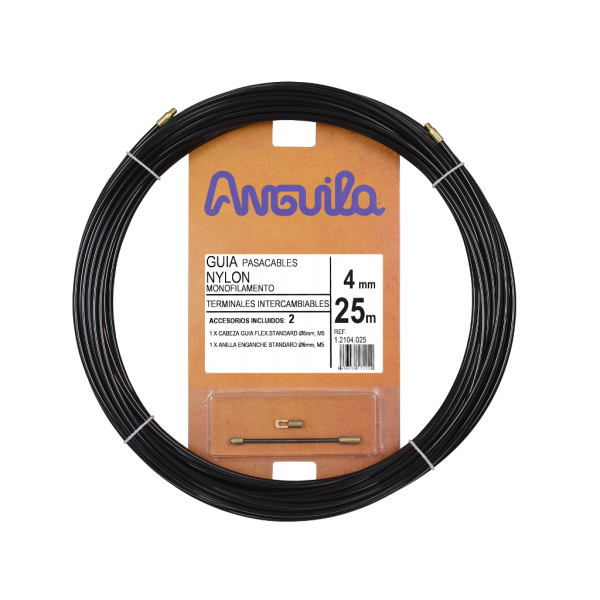 Pasacables Int. Nylon 4mm Negro 25m