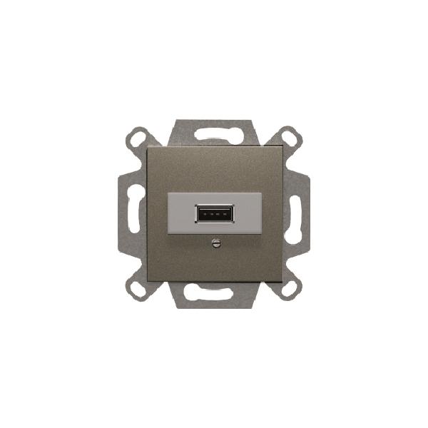 Viva, conector usb, gris lava compatible con usb 2.0 emborne por tornillos