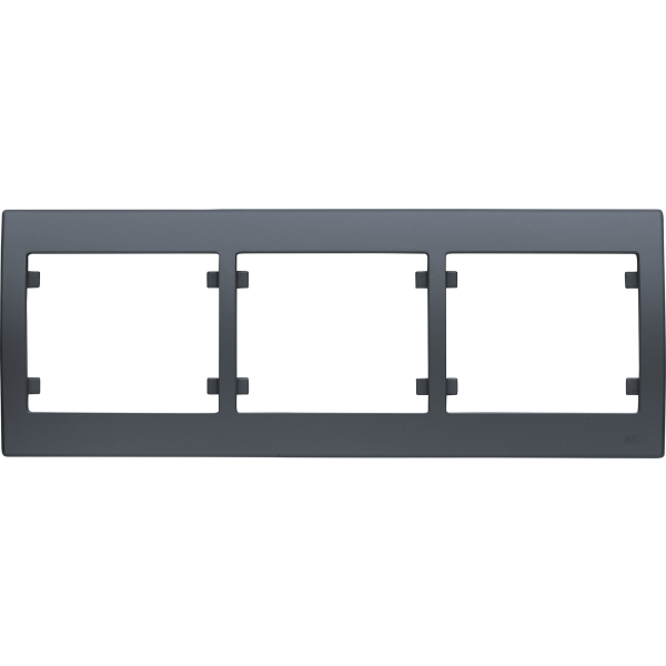 Iris, marco 3 elementos horizontal, acero neptuno