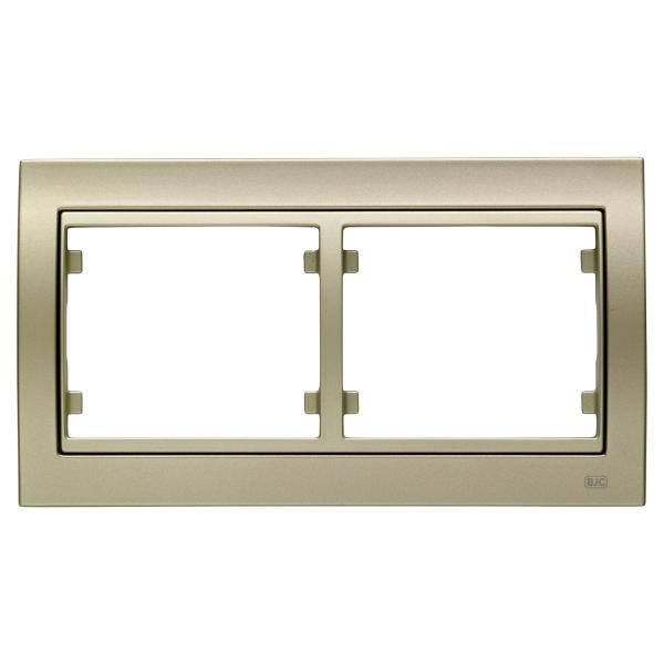 Mega, marco de 2 elementos horizontal, dorado malta