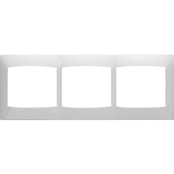 Coral, marco 3 elementos horizontal sin bastidor, blanco
