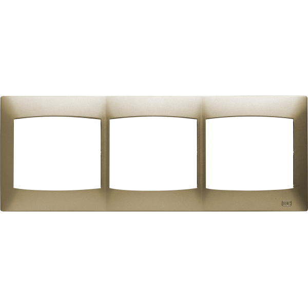 Coral, marco 3 elementos horizontal sin bastidor, dorado perlado