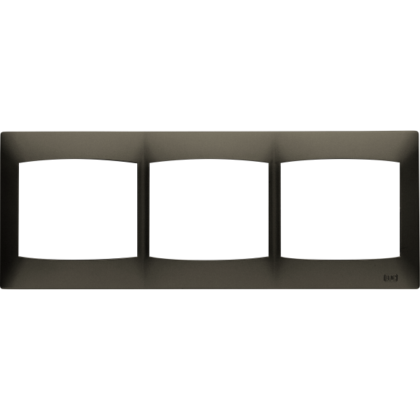 Coral, marco 3 elementos horizontal sin bastidor, gris lava