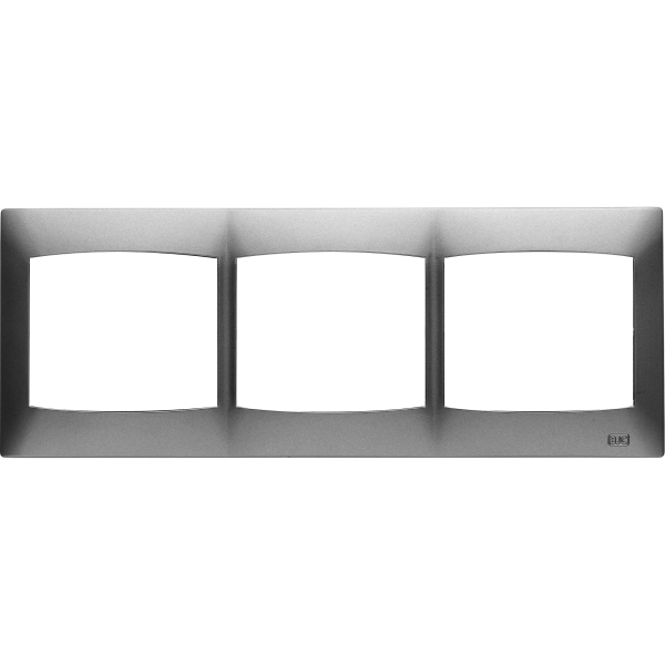 Coral, marco 3 elementos horizontal sin bastidor, gris sombra