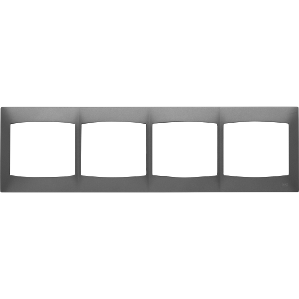 Coral, marco 4 elementos horizontal sin bastidor, gris sombra