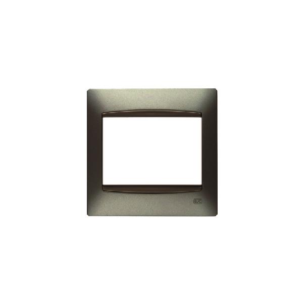 Coral, marco 3 elementos horizontal embellecedor integrado, sin bastidor gris sombra