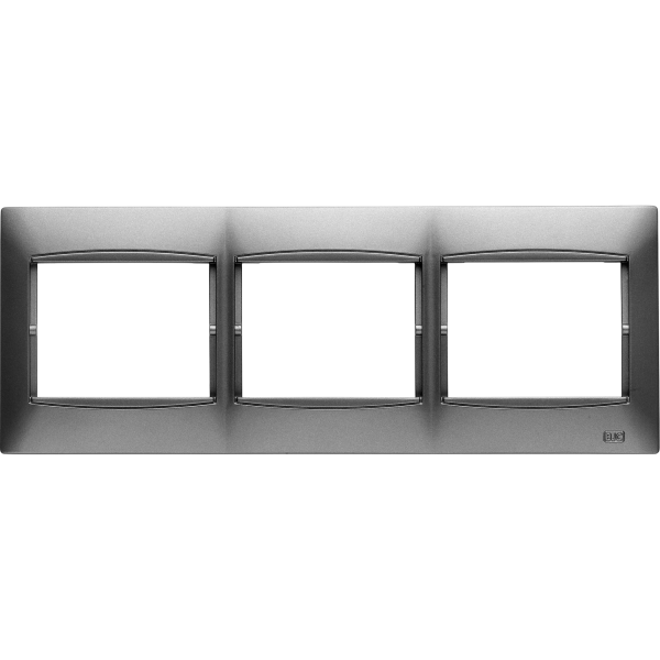 Coral, marco 3 elementos horizontal embellecedor integrado, sin bastidor gris sombra