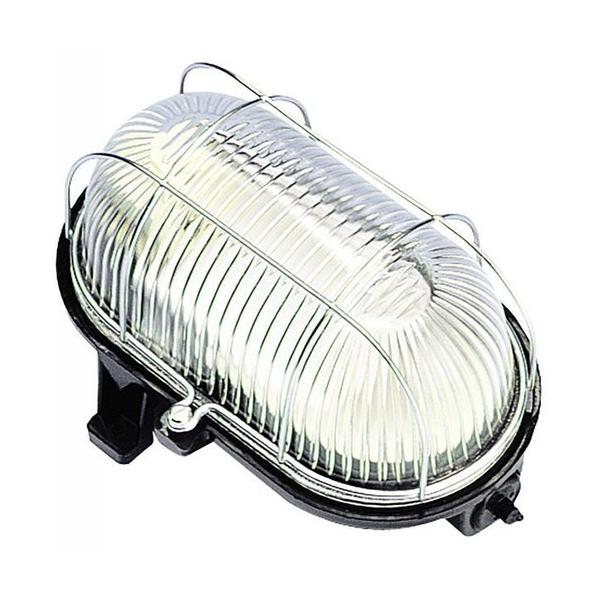 APLIQUE OVAL 60W REJILLA METÁLICA NEGRO