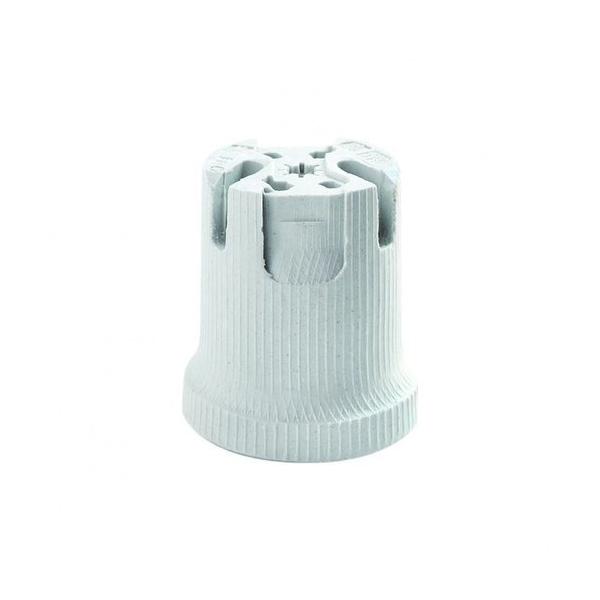 PORTALÁMPARAS E-27 PORCELANA ROSCA METÁLICA 4A250V