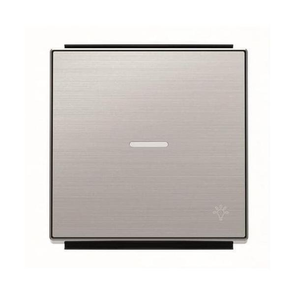 TECLA PULSADOR CON VISOR Y SMBOLO LUZ SKY NIESSEN ACERO INOXIDABLE ANTIHUELLA