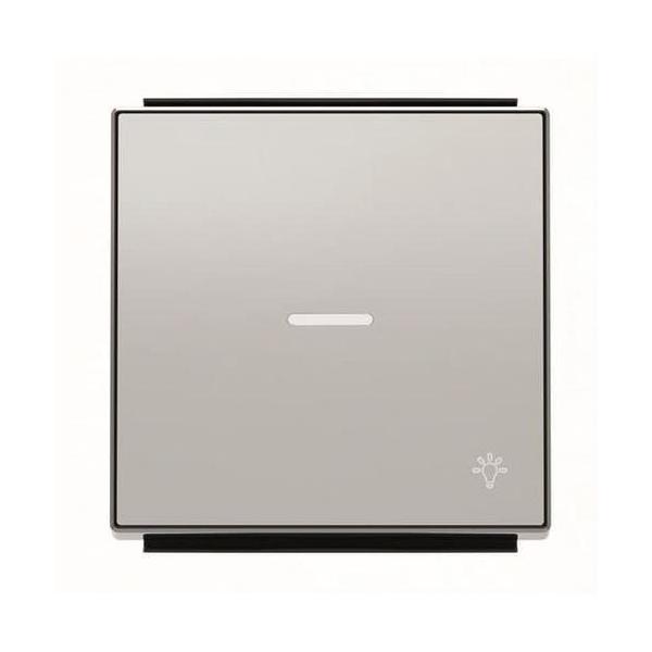 TECLA PULSADOR CON VISOR Y SMBOLO LUZ SKY NIESSEN PLATA