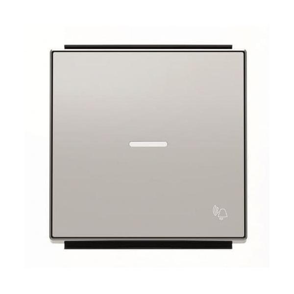 TECLA PULSADOR CON VISOR Y SMBOLO TIMBRE SKY NIESSEN PLATA