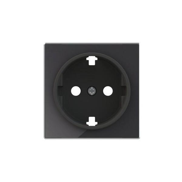 TAPA BASE ENCHUFE SCHUKO TT LATERAL SKY NIESSEN CRISTAL NEGRO