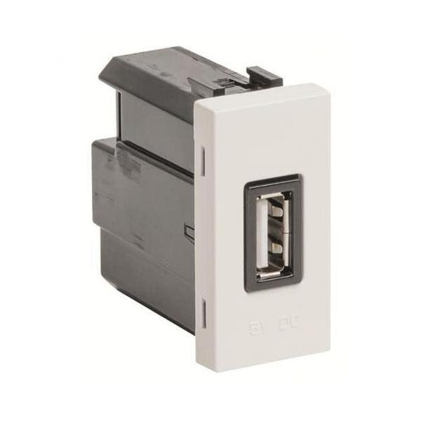 TOMA CARGADOR USB CON 1 MDULO 2A/5V ZENIT BLANCO