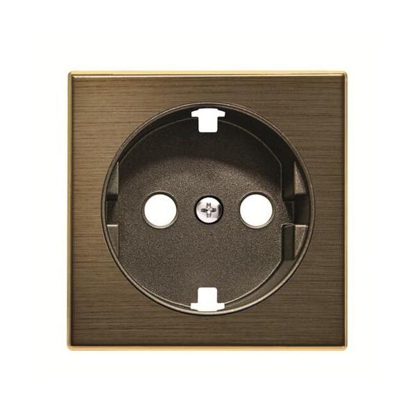 TAPA BASE ENCHUFE SCHUKO PLANO DE LA SERIE SKY COLOR ORO ENVEJECIDO