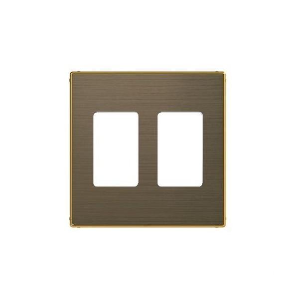 TAPA TOMA VDI DOBLE DE LA SERIE SKY COLOR ORO ENVEJECIDO