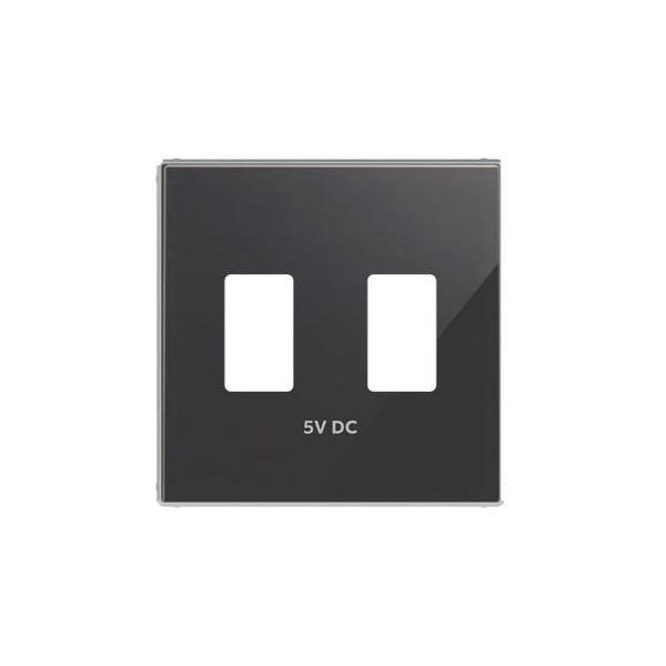 TAPA CARGADOR USB DOBLE SKY NIESSEN CRISTAL NEGRO