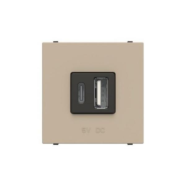 CARGADOR USB TIPO A+C 18W 230V CON 2 MDULOS CAVA