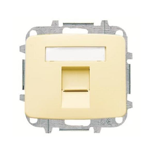 TAPA CON VENTANA CONECTOR TELEFONÍA / INFORMÁTICA ARCO BLANCO MARFIL