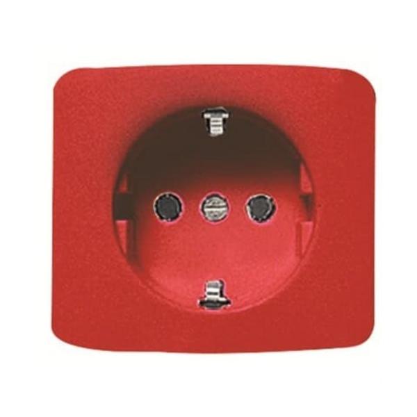 TAPA BASE DE ENCHUFE 2P+T LATERAL SCHUKO ARCO ROJO