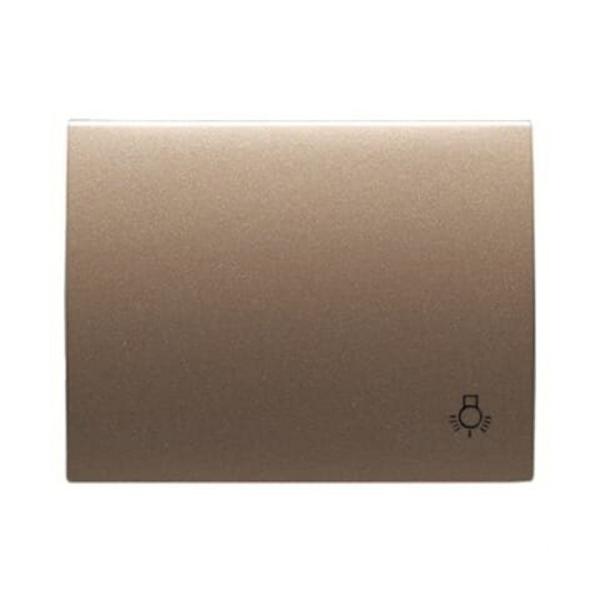 TECLA PULSADOR CON SÍMBOLO LUZ OLAS COBRE SATÉN