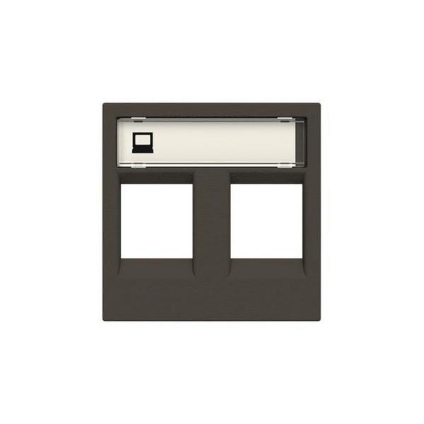 TAPA CON VENTANA PARA 2 CONECTORES TELEFONÍA/INFORMÁTICA ZENIT ANTRACITA