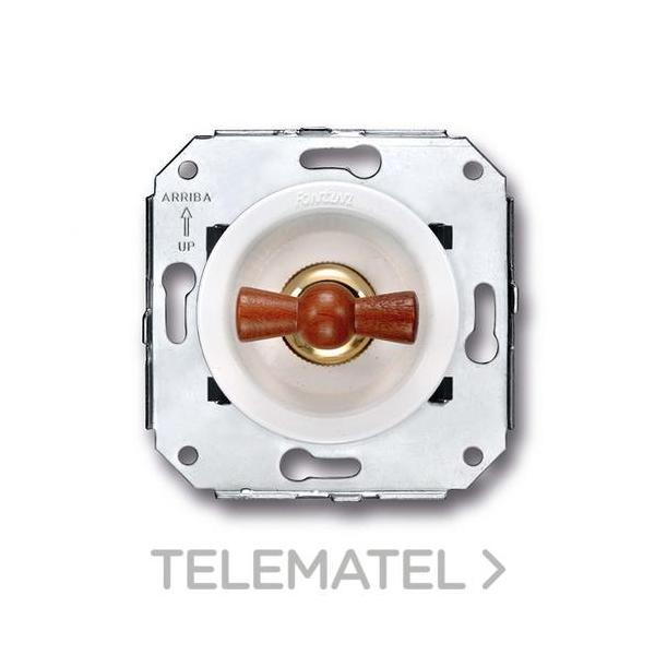 PULSADOR ROTATIVO 10A MADERA BLANCO (PACK)