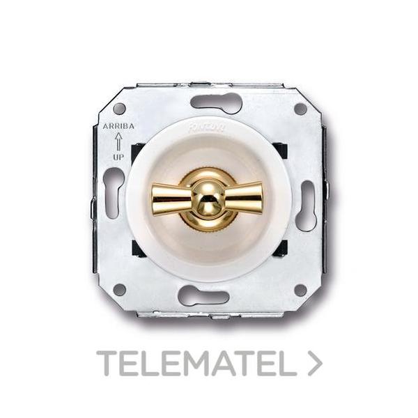 PULSADOR ROTATIVO 10A DORADO / BLANCO (PACK)