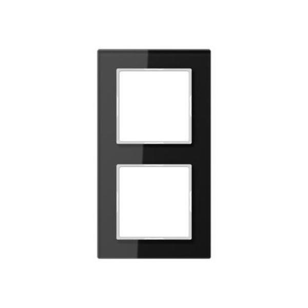 MARCO EMBELLECEDOR NEGRO BRILLANTE DOBLE 84x155mm