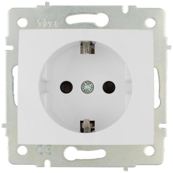 BASE ENCHUFE 2P+TT SERIE EUROPA CON OBTURADOR 16A 83x81 BLANCO