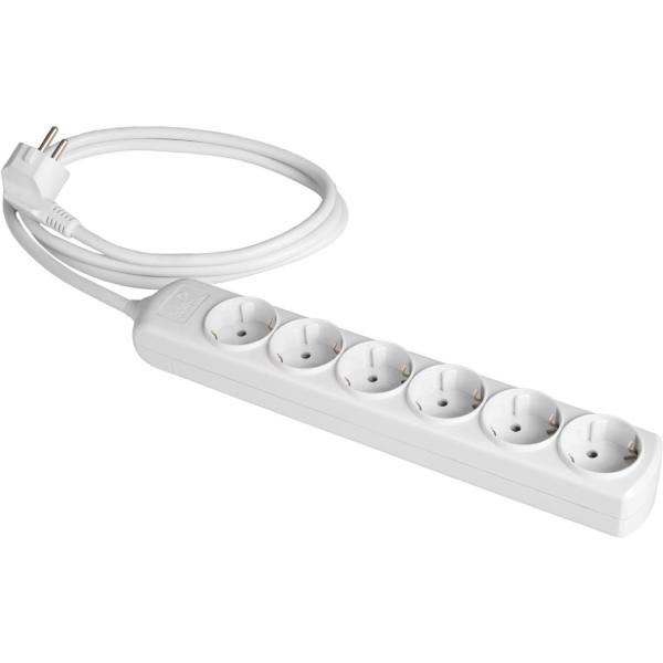 BASE BIPOLAR 6 TOMAS PROLONGACIÓN 6m LIBRE DE HALÓGENOS BLANCO