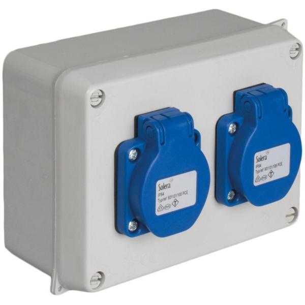 MONTAJE ESPECIAL 816+2 TOMA SCHUKO 2P+TT 16A