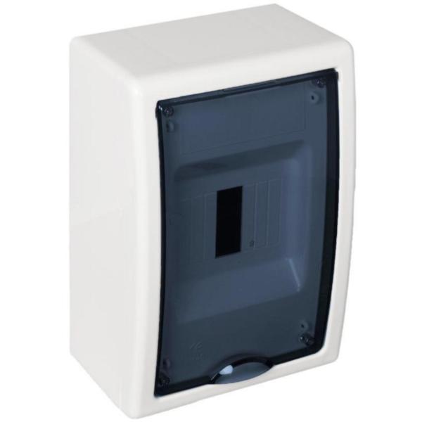 CAJA DISTR.SUPF.4 EL.150x225x95mm PCTB.COLOR BL PTA.FUM