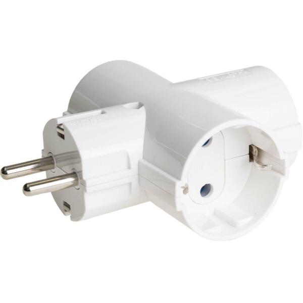 ADAPTADOR 3 TOMAS BIPOLAR TT LATERAL 16A 250V