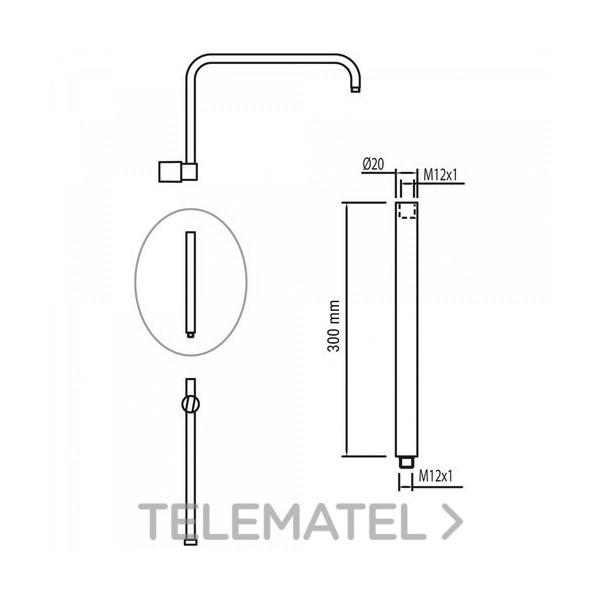 ALARGADERA 300mm MACHO-HEMBRA M12x1