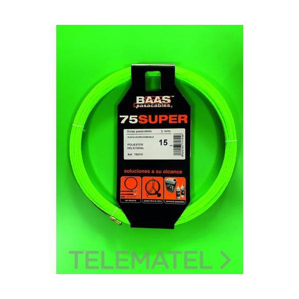 GUÍA PASACABLES HELICOIDAL POLIÉSTER PUNTA INTERCAMBIABLE 3mmx15m