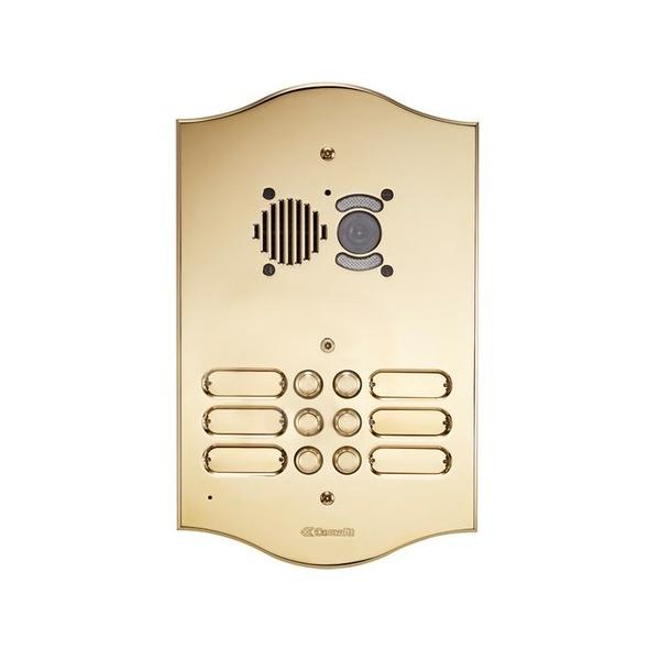 PLACA AUDIO/VÍDEO ROMA 3 BOTONES IKALL LATÓN