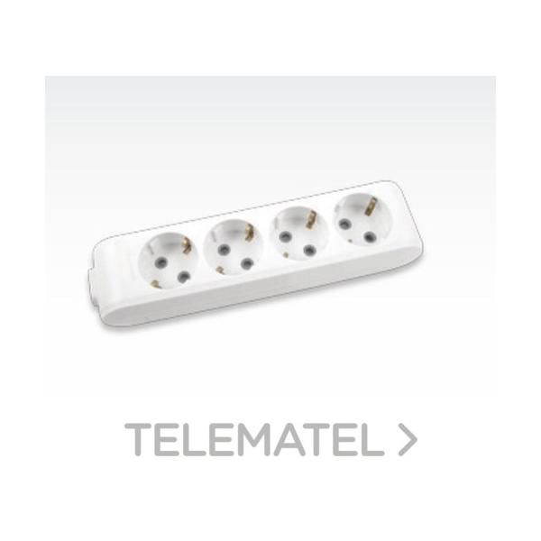 REGLETA X-TENDIA 4xtoma DE CORRIENTE 2 POLOS+TIERRA 16A 250V SIN CABLE BLANCO