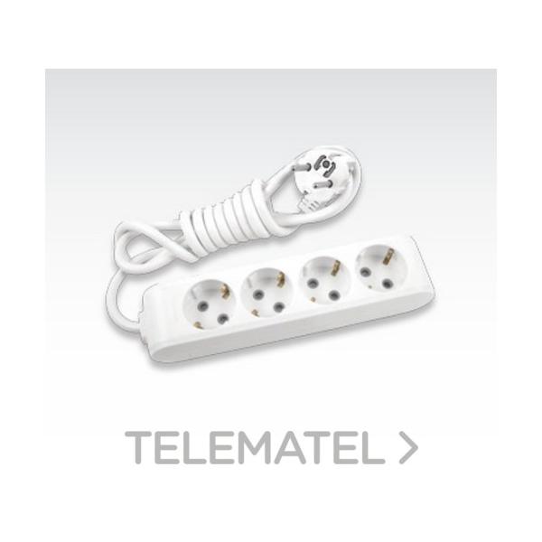 REGLETA X-TENDIA 4xtoma DE CORRIENTE 2 POLOS+TIERRA 16A 250V CABLE 5m BLANCO