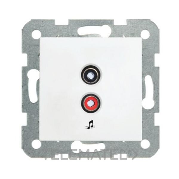 TOMA DE AUDIO KARRE PLUS RCA L+R CON TAPA FRONTAL BLANCA INCLUIDA