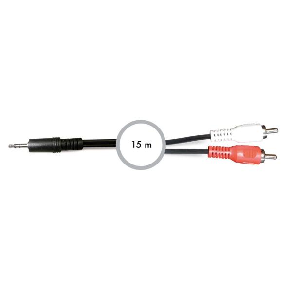 CONEXIÓN AUDIO JACK 3,5mm ESTÉREO 2 RCA MACHO-MACHO 15m