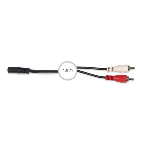 CONEXIÓN JACK 3,5mm ESTÉREO 2 RCA HEMBRA-MACHO 1,8m