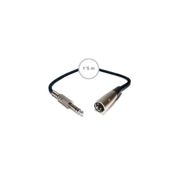 CONEXIÓN JACK 6,3mm ESTÉREO-XLR MACHO-MACHO 1,5m